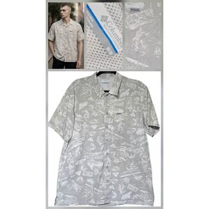Columbia PFG Shirt Mens Size Med Graphic print Fishing Hiking Outdoors‎ Vented